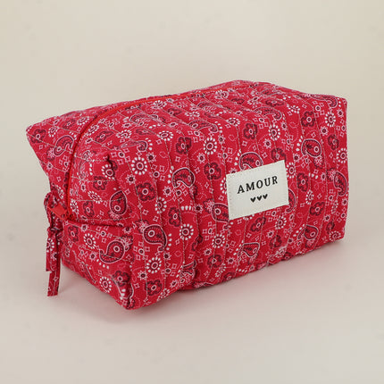Grande trousse - AMOUR, 3 coeurs, motifs - 23 x 12 cm