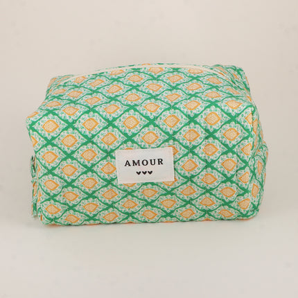 Grande trousse - AMOUR, 3 coeurs, motifs - 23 x 12 cm