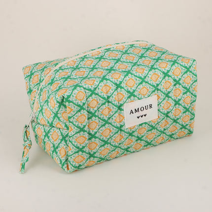 Grande trousse - AMOUR, 3 coeurs, motifs - 23 x 12 cm