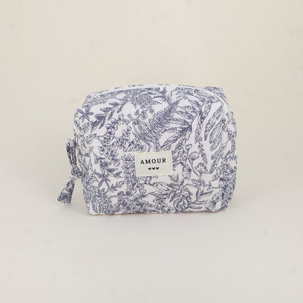 Trousse - AMOUR, 3 coeurs, motifs - 15 x 10 cm
