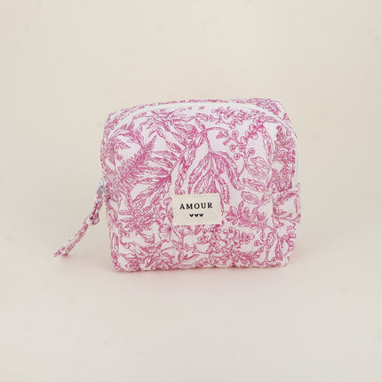 Trousse - AMOUR, 3 coeurs, motifs - 15 x 10 cm