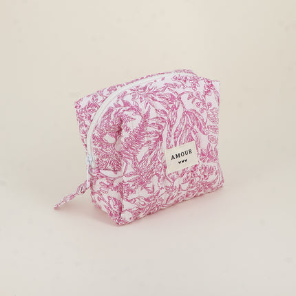 Trousse - AMOUR, 3 coeurs, motifs - 15 x 10 cm
