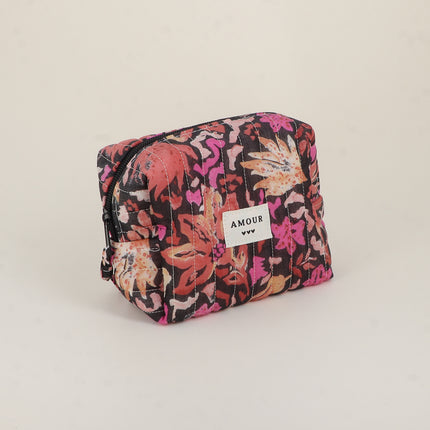Trousse - AMOUR, 3 coeurs, motifs - 15 x 10 cm