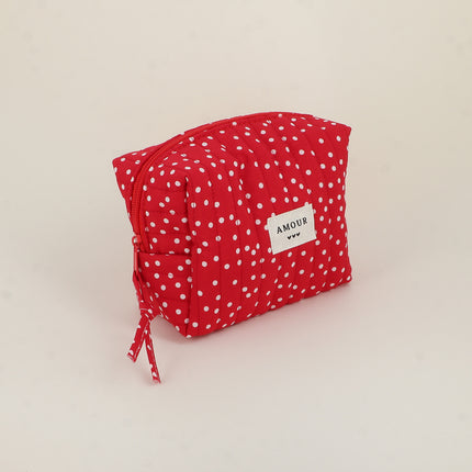 Trousse - AMOUR, 3 coeurs, motifs - 15 x 10 cm