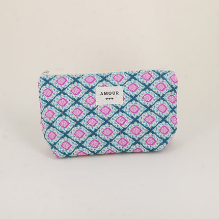 Trousse - AMOUR, 3 coeurs, motifs - 19 x 11 cm