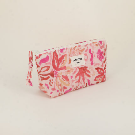 Trousse - AMOUR, 3 coeurs, motifs - 19 x 11 cm