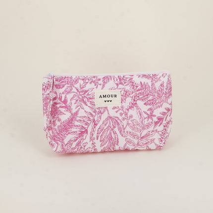 Trousse - AMOUR, 3 coeurs, motifs - 19 x 11 cm