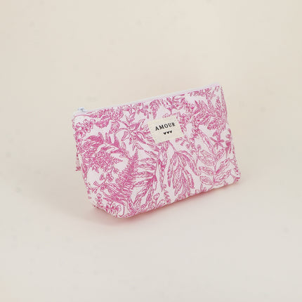 Trousse - AMOUR, 3 coeurs, motifs - 19 x 11 cm