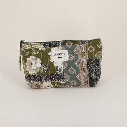 Trousse - AMOUR, 3 coeurs, motifs - 19 x 11 cm