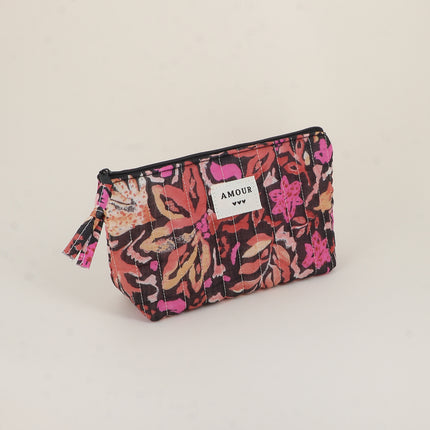 Trousse - AMOUR, 3 coeurs, motifs - 19 x 11 cm