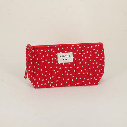 Trousse - AMOUR, 3 coeurs, motifs - 19 x 11 cm