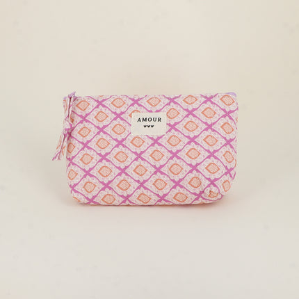 Trousse - AMOUR, 3 coeurs, motifs - 19 x 11 cm