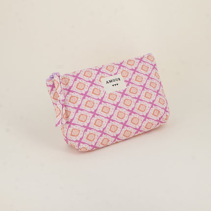 Trousse - AMOUR, 3 coeurs, motifs - 19 x 11 cm