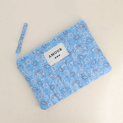 Trousse - AMOUR, 3 coeurs, motifs - 20 x 14 cm