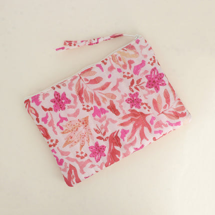 Trousse - AMOUR, 3 coeurs, motifs - 20 x 14 cm