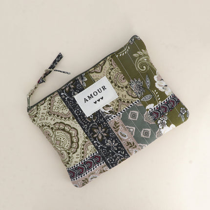 Trousse - AMOUR, 3 coeurs, motifs - 20 x 14 cm