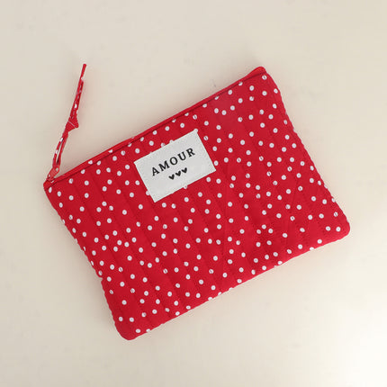 Trousse - AMOUR, 3 coeurs, motifs - 20 x 14 cm