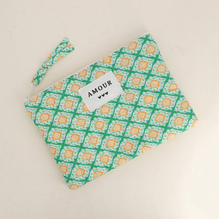 Trousse - AMOUR, 3 coeurs, motifs - 20 x 14 cm