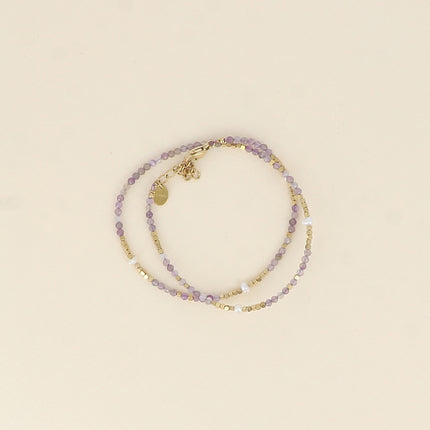 Bracelet 2 tours/Choker Bracélina avec pierres naturelles
