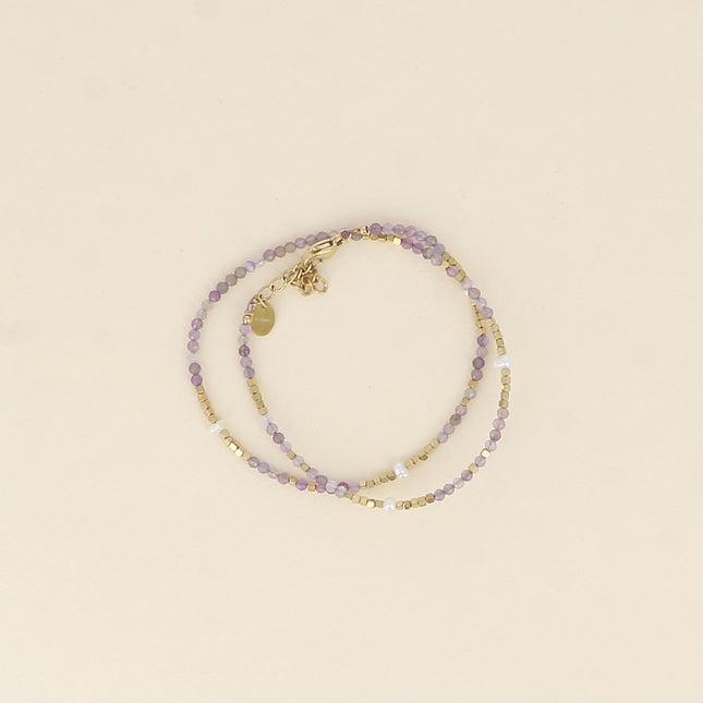 Bracelet 2 tours/Choker Bracélina avec pierres naturelles