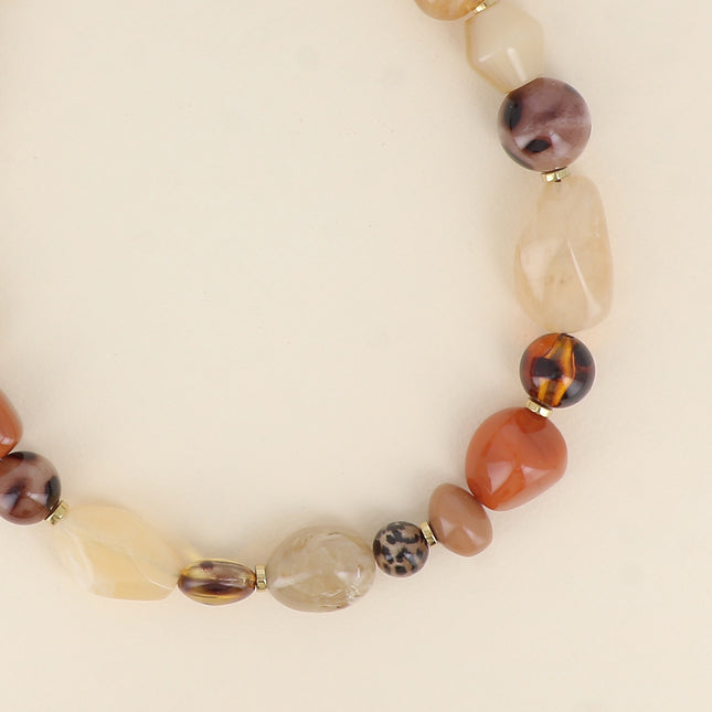 Théolys necklace - on cord, resin beads, leopard
