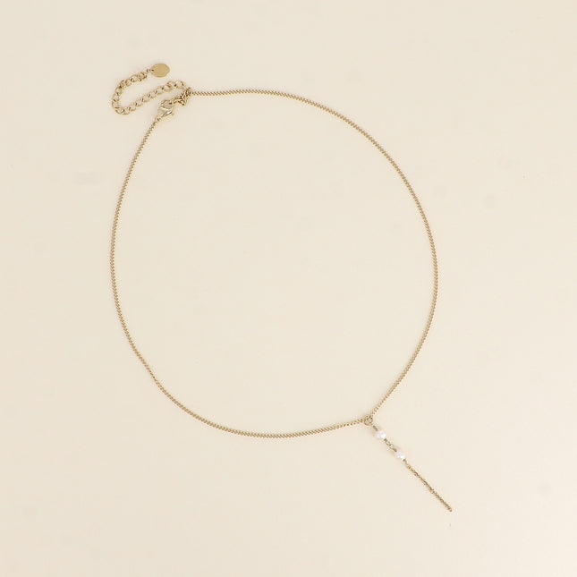 Collier Y - perles d'eau douce