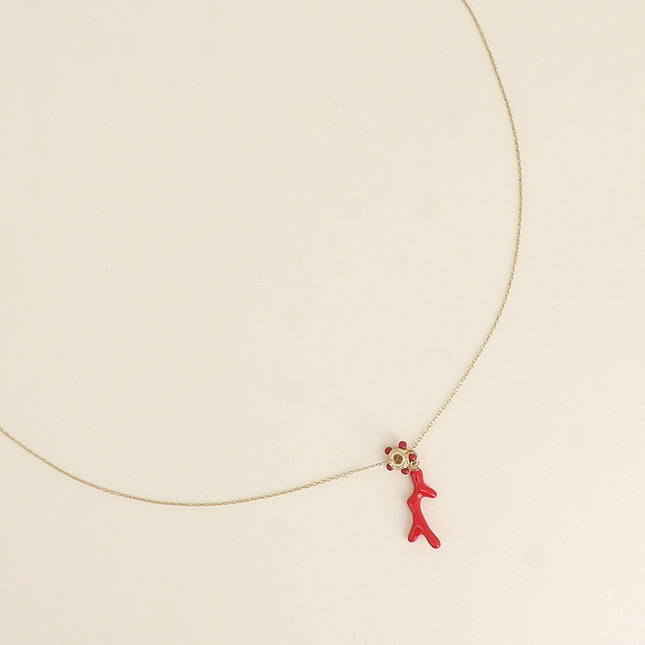 Necklace - natural stone ring and pendant