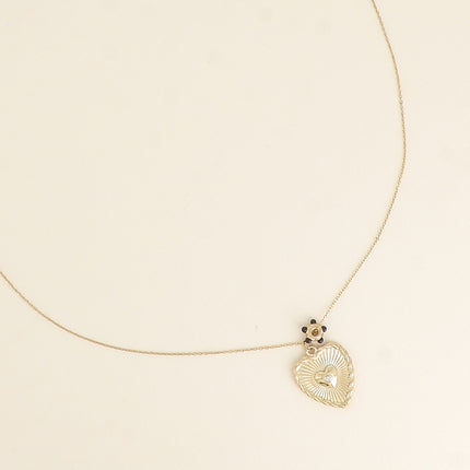 Collier - anneau de pierres naturelles et pendentif