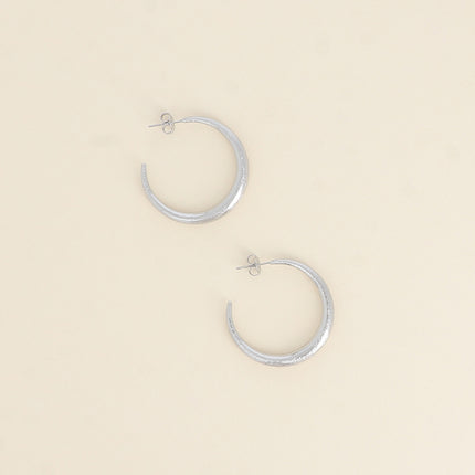 Creole earrings - brushed ring 35mm