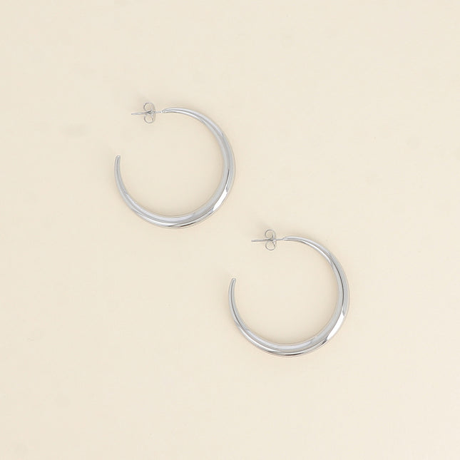Créoles - anneau croissant lisse 4cm