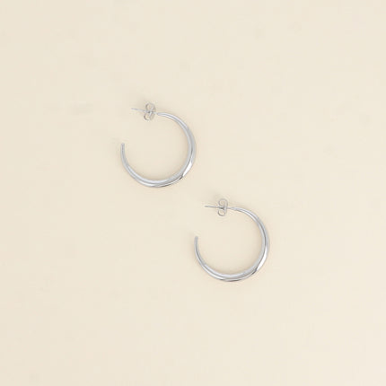 Créoles - anneau croissant lisse 3cm