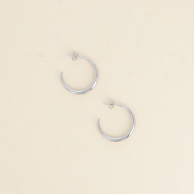 Créoles - anneau croissant lisse 3cm