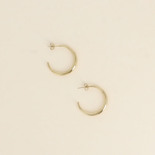 Créoles - anneau croissant lisse 3cm