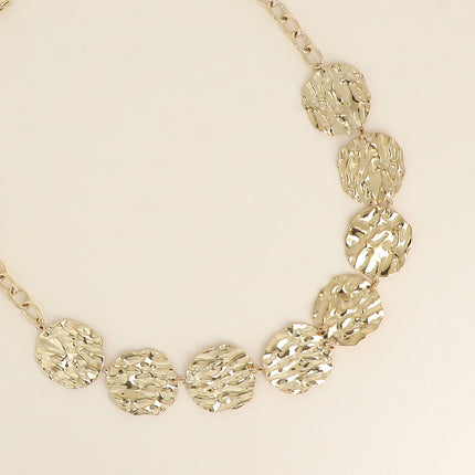 Collier - 8 pastilles rondes texturées