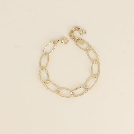 Bracelet - maille aux grands anneaux ovales texturés