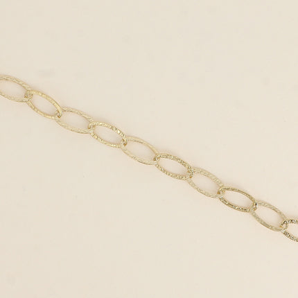 Bracelet - maille aux grands anneaux ovales texturés