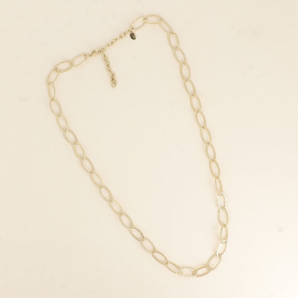 Collier - maille aux grands anneaux ovales texturés 60+7CM