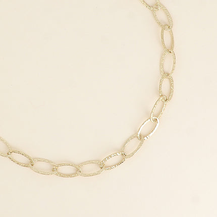 Collier - maille aux grands anneaux ovales texturés 60+7CM