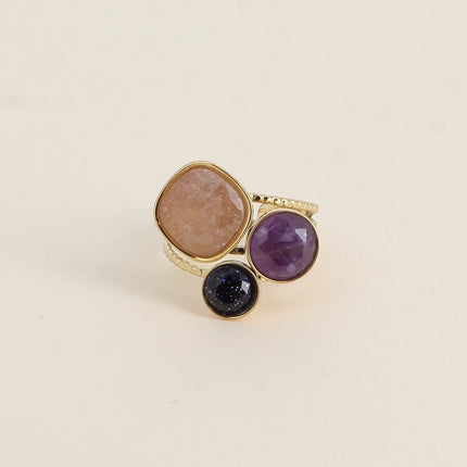 Bague Trilogie – pierres naturelles