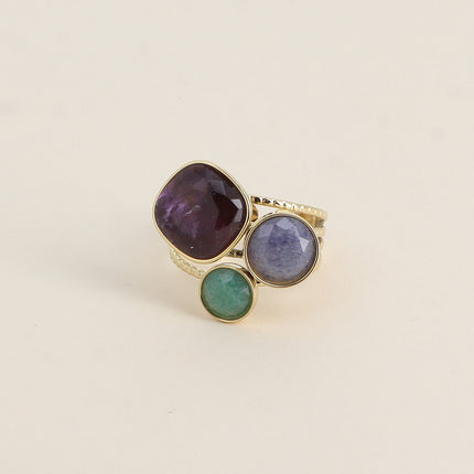 Bague Trilogie – pierres naturelles