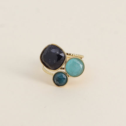 Bague Trilogie – pierres naturelles