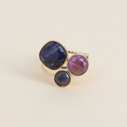 Bague Trilogie – pierres naturelles