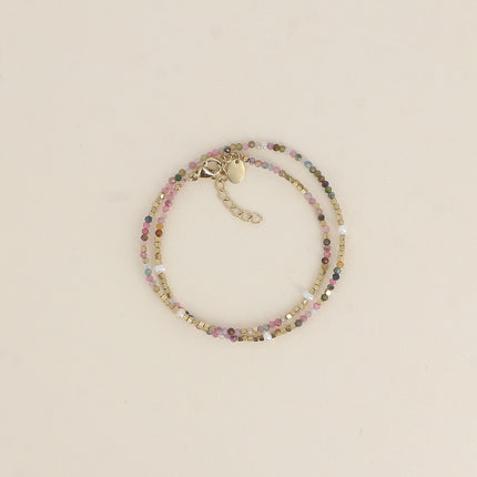 Bracelet 2 tours/Choker Bracélina avec pierres naturelles