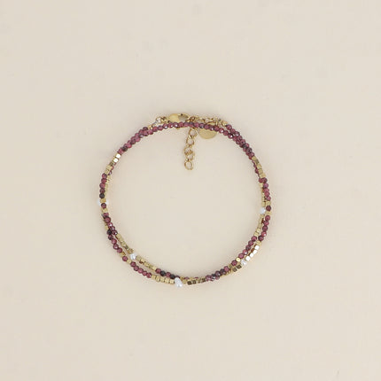 Bracelet 2 tours/Choker Bracélina avec pierres naturelles