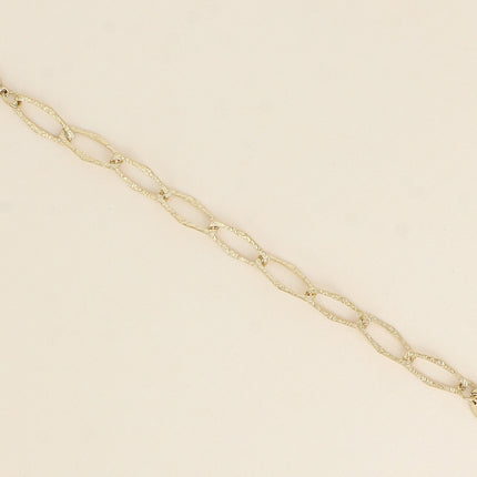 Bracelet - maille aux grands anneaux ovales texturés