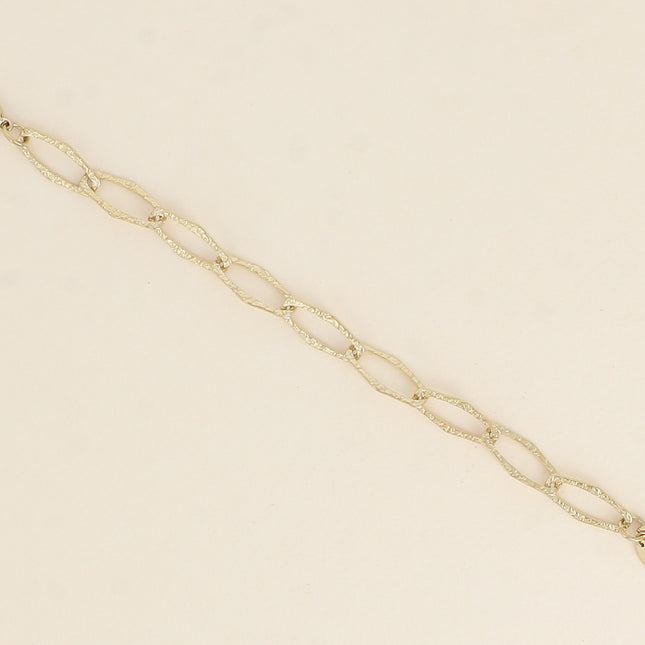 Bracelet - maille aux grands anneaux ovales texturés