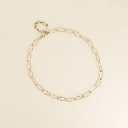 Collier - maille aux grands anneaux ovales texturés 41+7CM