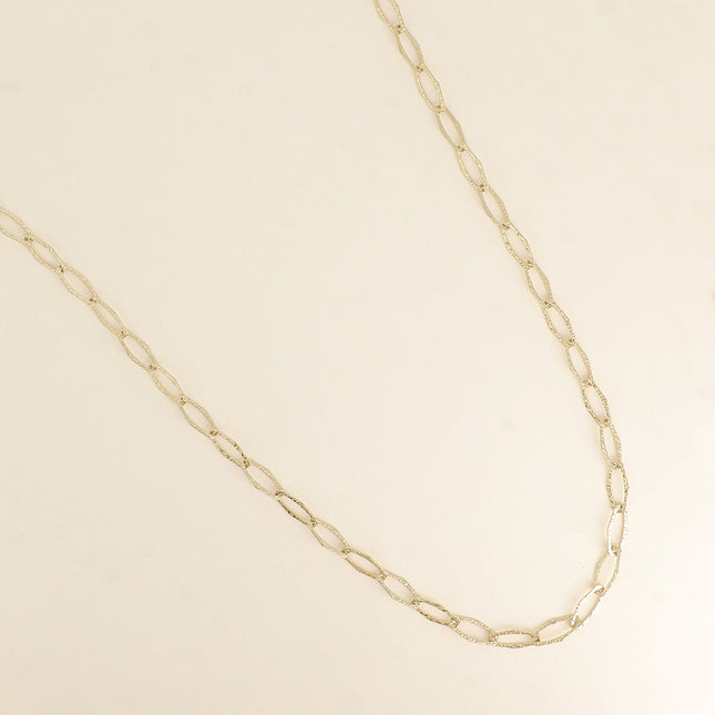 Collier - maille aux grands anneaux ovales texturés 90+7CM