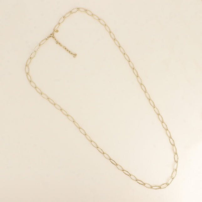 Collier - maille aux grands anneaux ovales texturés 90+7CM