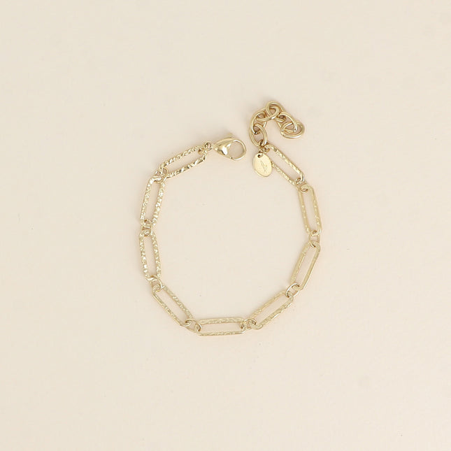 Bracelet - maille aux anneaux ovales texturés